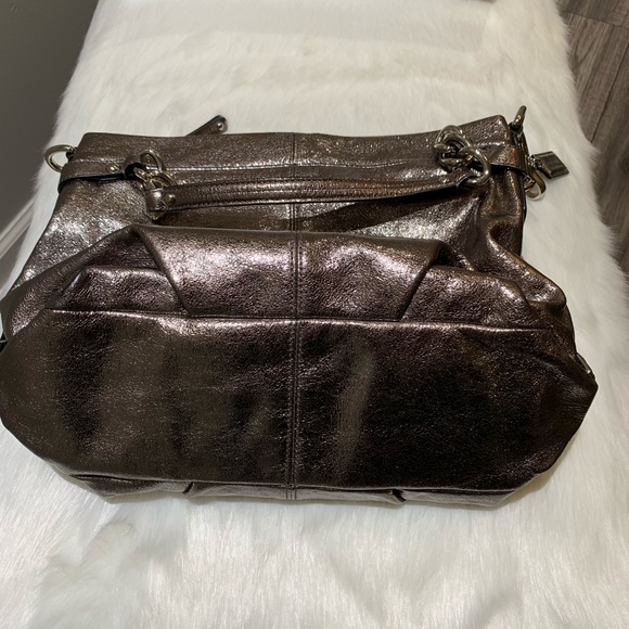 Coach Brooke Metallic Leather Tote Purse - Picture 4 of 8